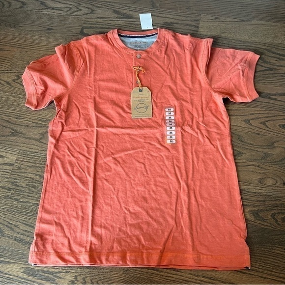NWT Weatherproof 3 button short sleeve henley size medium cotton blend apricot - Picture 1 of 6